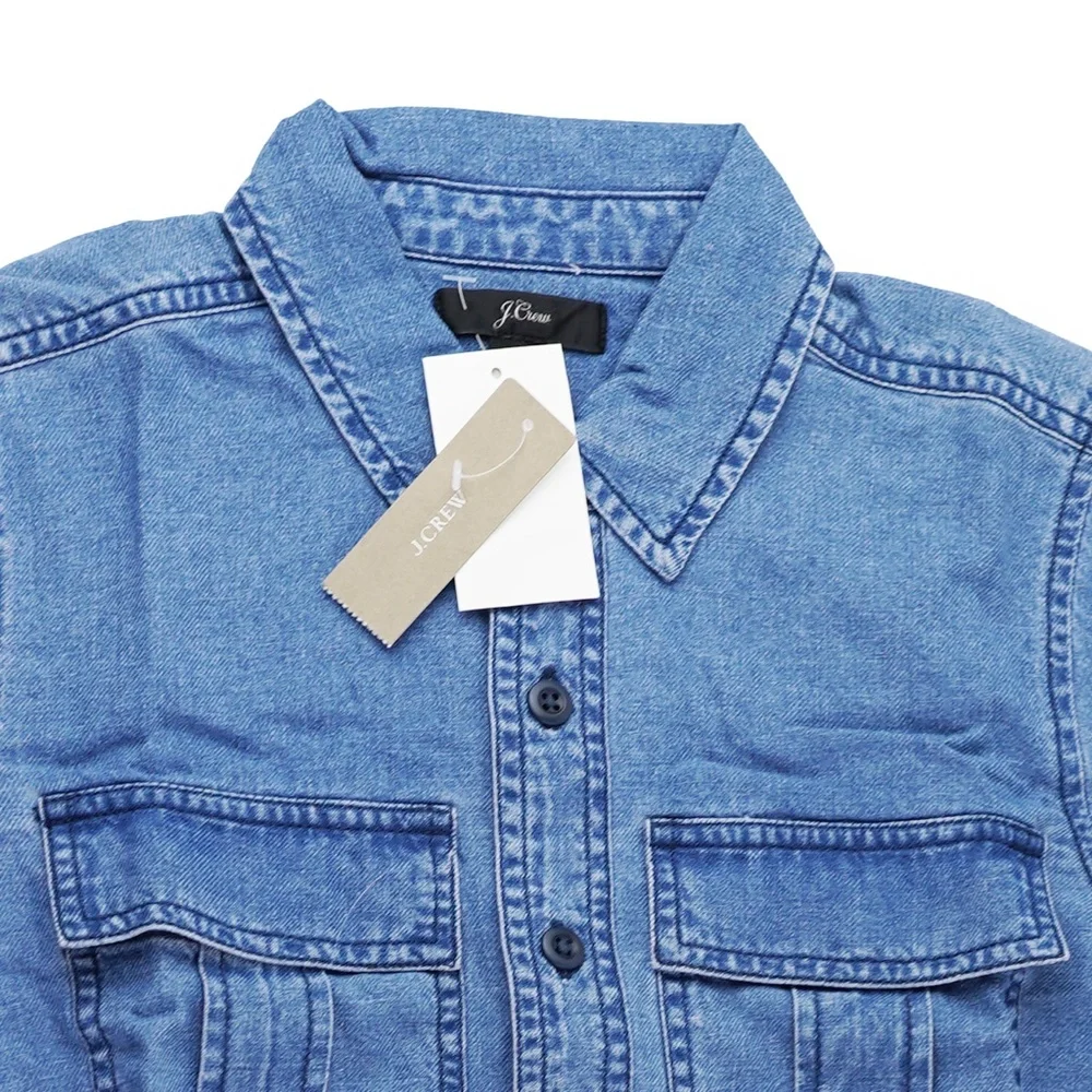 New J.CREW Chambray Shirt Dress with Utility Pockets - Picture 5 of 6